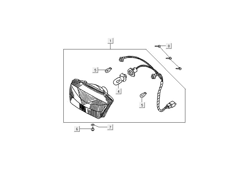 Koplamp Kymco DJ 2-takt Zilver