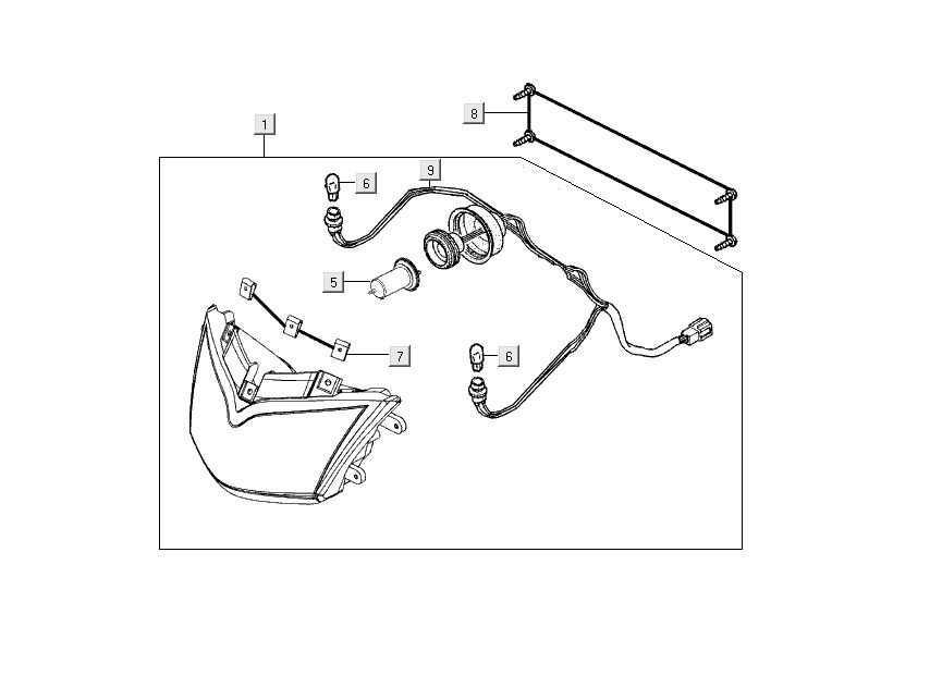 Koplamp Kymco People S 50 4-takt matzwart