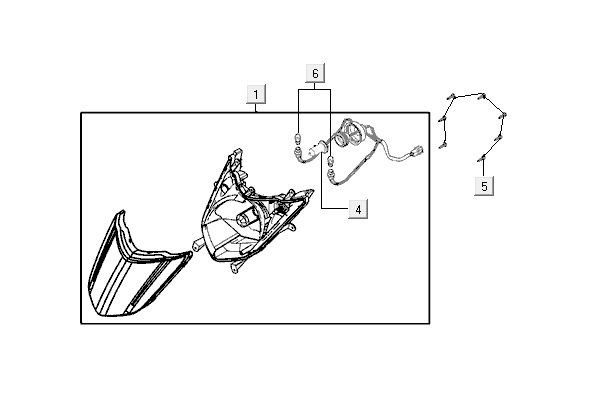 Koplamp Kymco VP50 4-takt ACbruin metallic