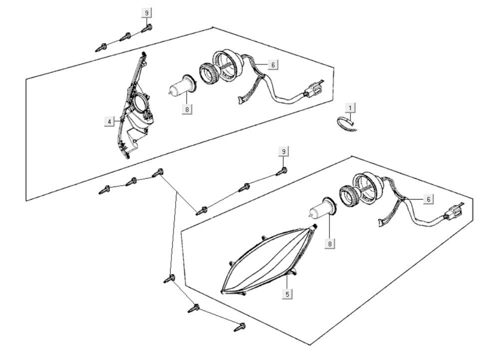 Koplamp Kymco Xciting 400i Geel