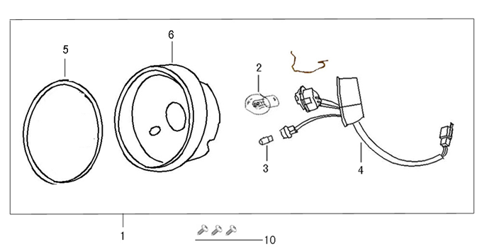 Koplamp Neco Azzuro 125 zwart
