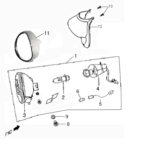 Koplamp Pronto San Remo blauw