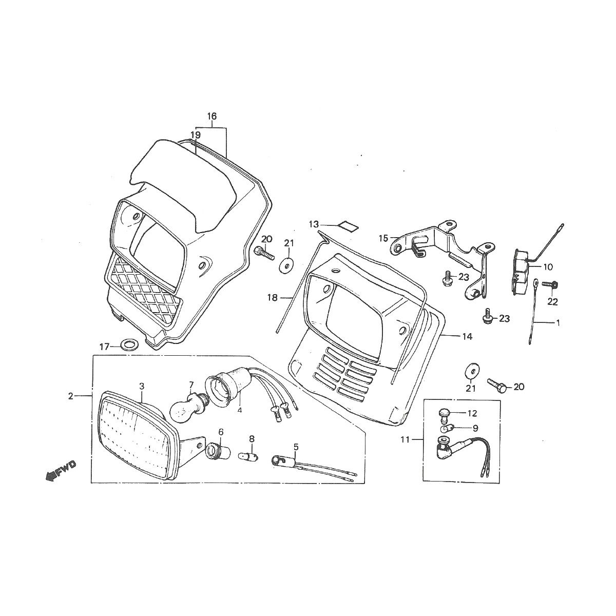 Koplamp - Koplampspoiler Honda MT50