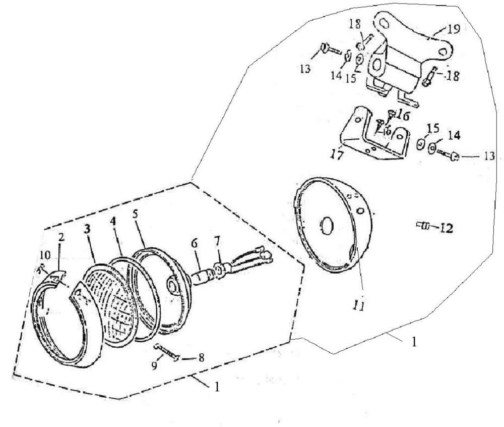 Koplamp Turbho RG50 antraciet