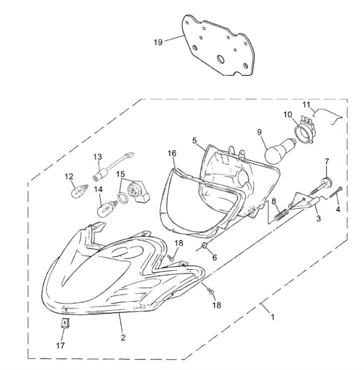 Koplamp Yamaha Jog-R 50 2-takt LC