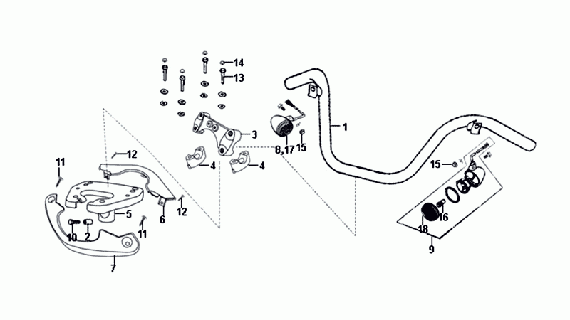 Stuur - Knipperlichten voorzijde Sym Allo Euro 4 (BK-5560S) Bright Black