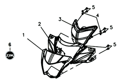 Koplampkap/ tellerbekleding/ spiegels Sym Symphony ST 200I Black/ Silver (BK-001C/S-882U)