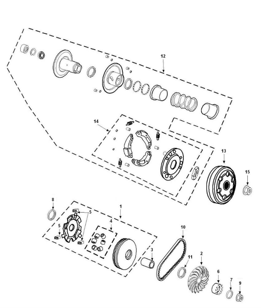 Koppeling - Variateur - V-snaar Peugeot Tweet 50 4-takt AC
