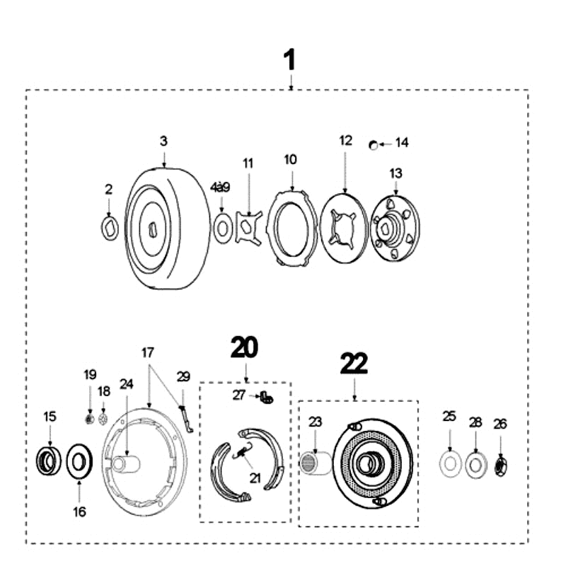 Koppeling Peugeot Vogue Zwart