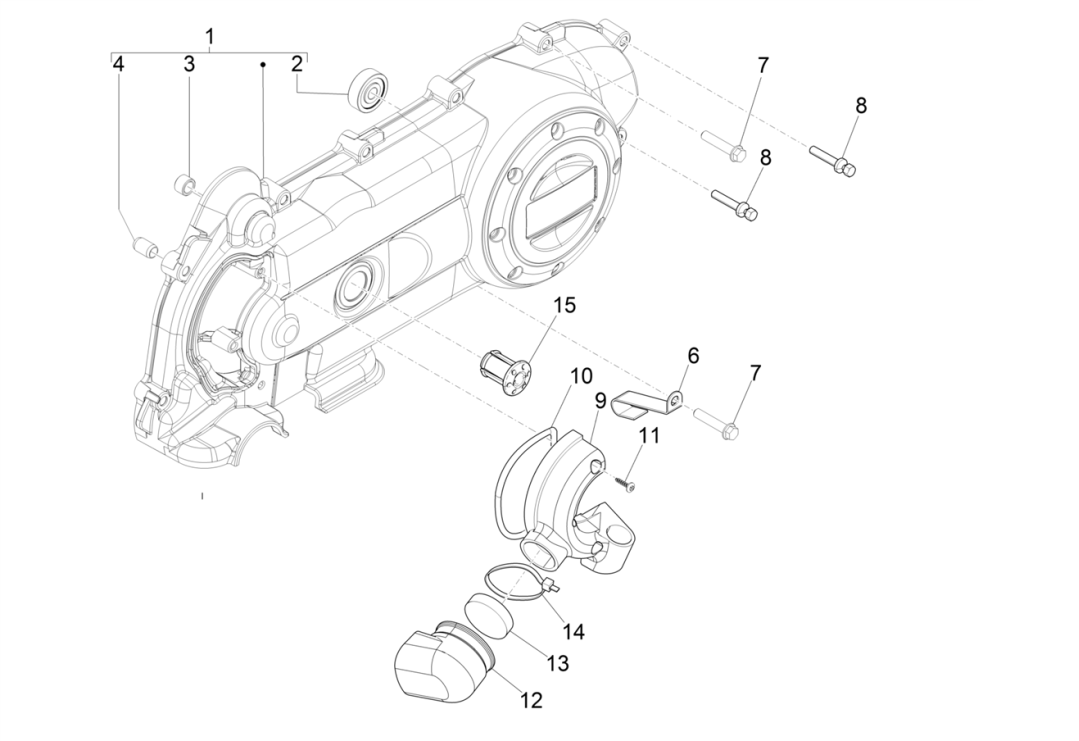 Carterdeksel Piaggo Zip 50 4-takt IGET 3V Euro 4