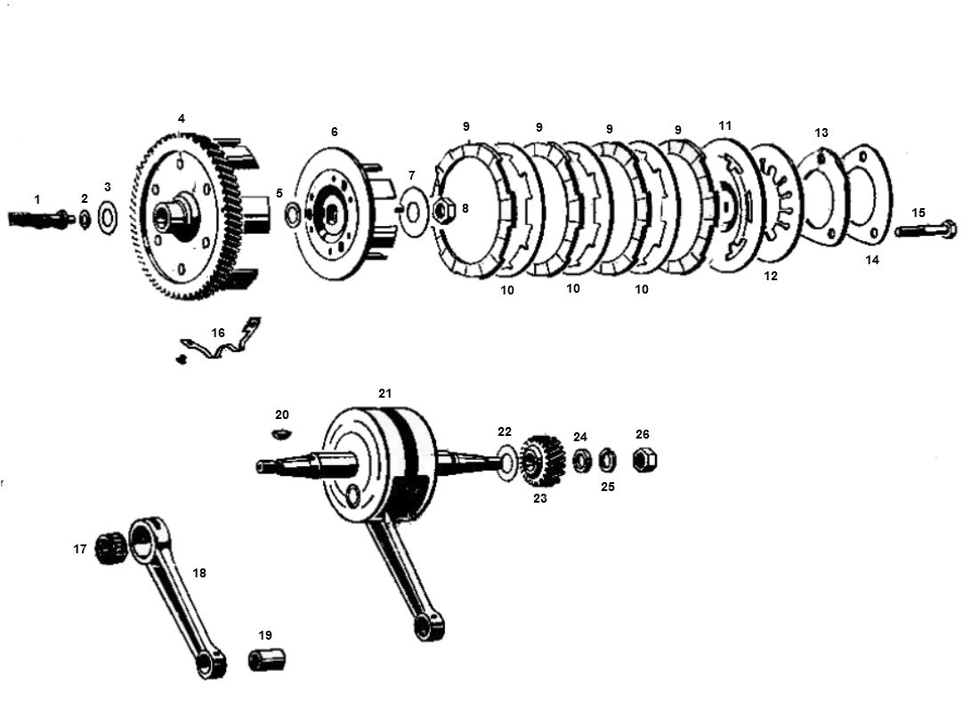 Koppeling Kreidler 3 versnellingen