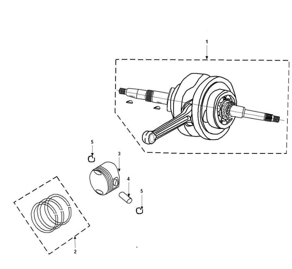 Krukas- Zuiger Peugeot Tweet 4-takt