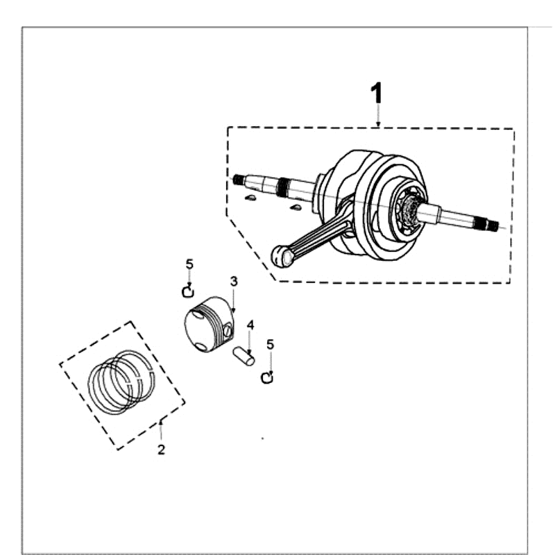 Krukas - Zuiger Peugeot Tweet old matzwart