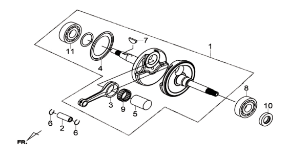 Krukas/ zuiger/ zuigerveer Sym Joymax 300I ABS E3 2014-2016