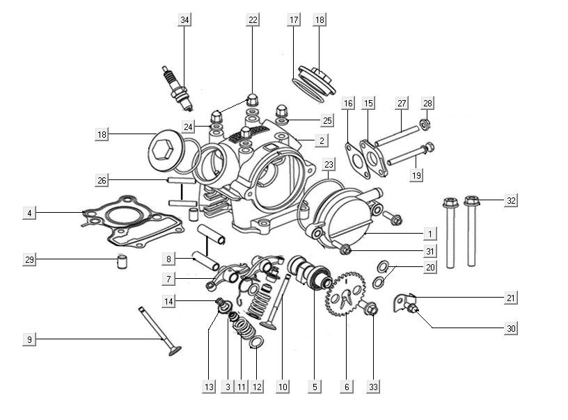 Cylinder cover assy Kymco Filly 50 E5+