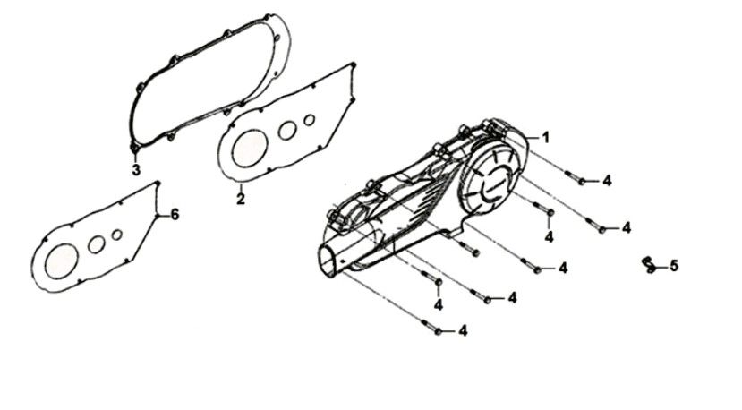 L. crank case cover Sym Orbit II 125i E4