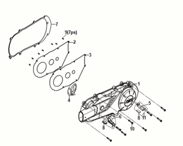 L. crank case cover Sym Jet 14 125I AC E5 2021-2024