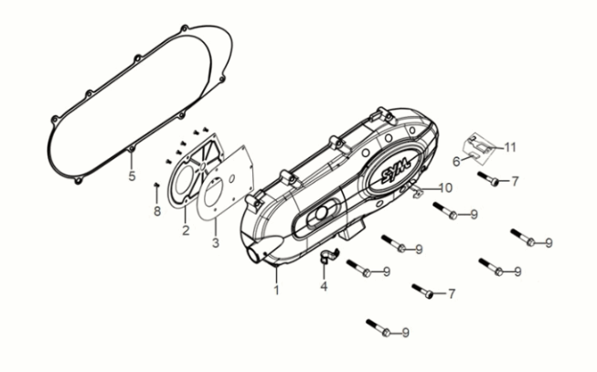 L. crank case cover Sym Symphony ST 50 E5