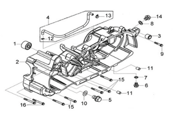 L. crank case Sym Joymax Z 125 E4