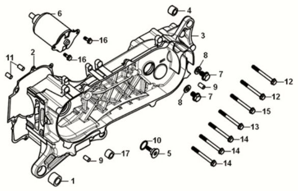 L. Crank Case Sym Orbit III 125I E5