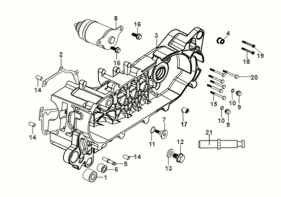 L. crank case Sym X-Pro 50 E5