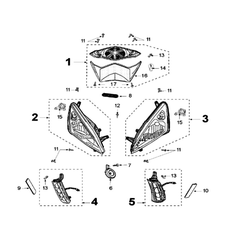 Koplamp - Achterlicht - Knipperlichten Peugeot Speedfight 3 50 2-takt AC Blauw