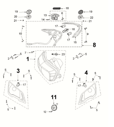 Light - turn - signal - horn Peugeot Tweet 125 Z PRO 2021-2022