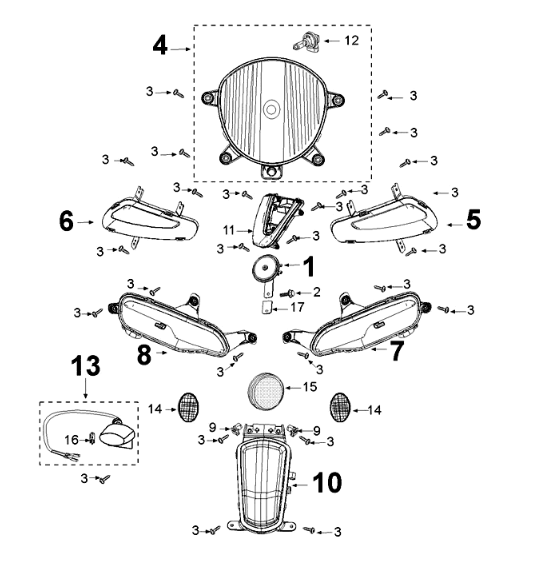 Lighting Peugeot Django 125 EFI E4 2018-2020