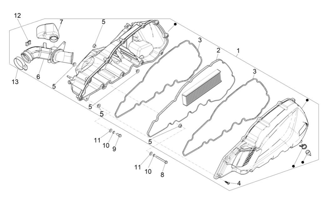 Luchtfilter Piaggio Medley 125 ABS Euro 5 2021-2022
