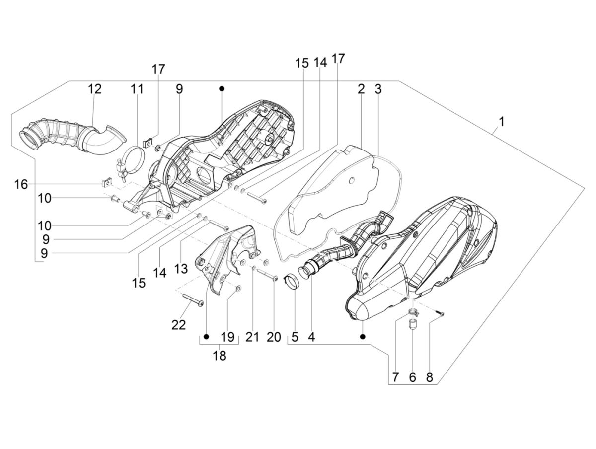 Luchtfilter Piaggio Beverly 300 IE ABS Euro 4 2016-2020