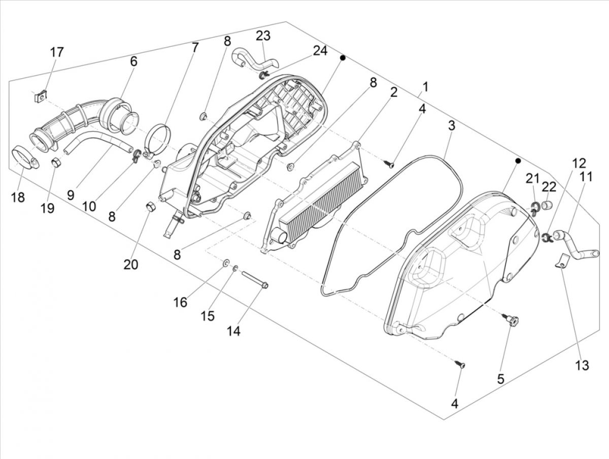 Luchtfilter Vespa GTS 125 IE ABS Euro 4 2016-2018