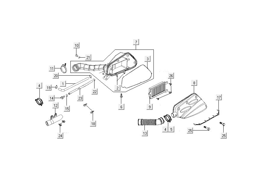 Luchtfilter Kymco New Dink 4-takt donkergrijs