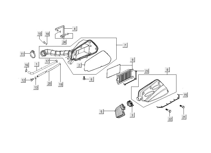 Luchtfilter Kymco People S 50 4-takt Elegance bruin