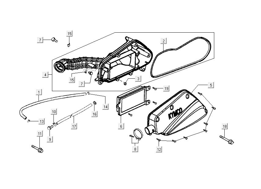 Luchtfilter Kymco Sento 50 4-takt Spring Bruin