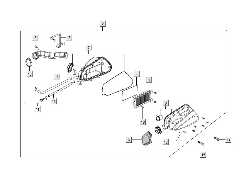 Luchtfilter Kymco Super8 Street 50 4-takt rood