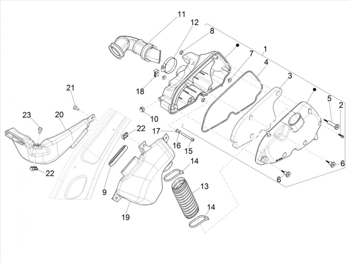 Luchtfilter Vespa Sprint 125 3V IE ABS Euro 5 2021