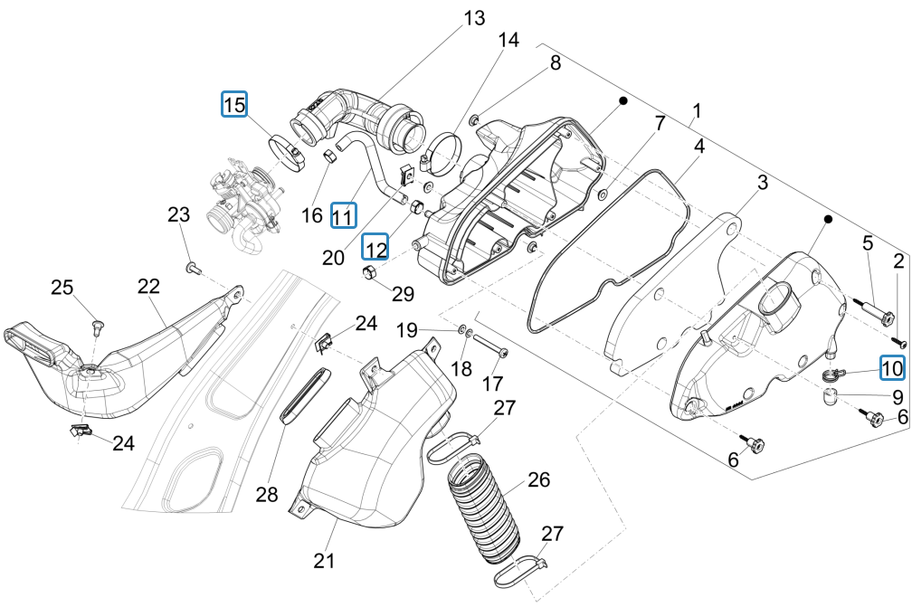 Luchtfilter Vespa Sprint 125 3V IE ABS