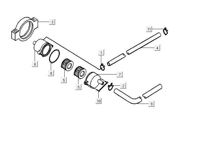 Luchtmembraan Kymco Yup 50 2-takt AC zilver-oranje