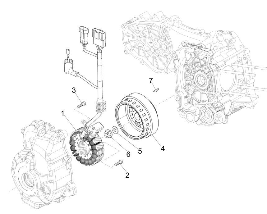 Ontsteking - Stator - Vliegwiel Piaggio MP3 300 ie LT Business - Sport (met en zonder ABS) 2016-2018