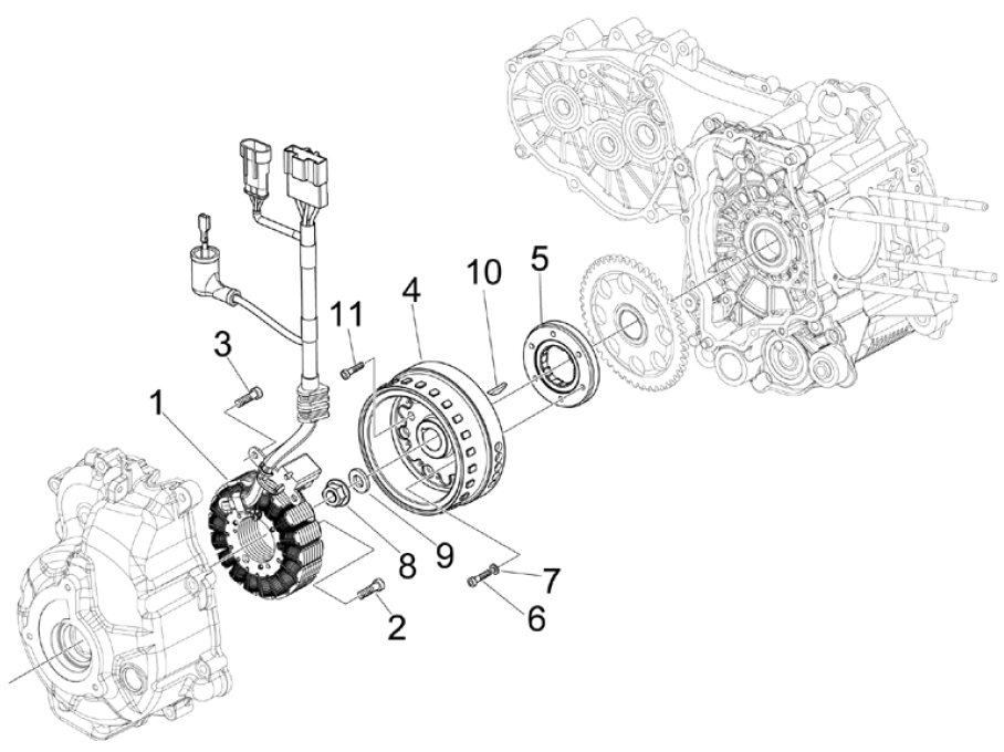 Ontsteking - Stator - Vliegwiel Piaggio Beverly 125 RST 4V Euro 3 2010-2015