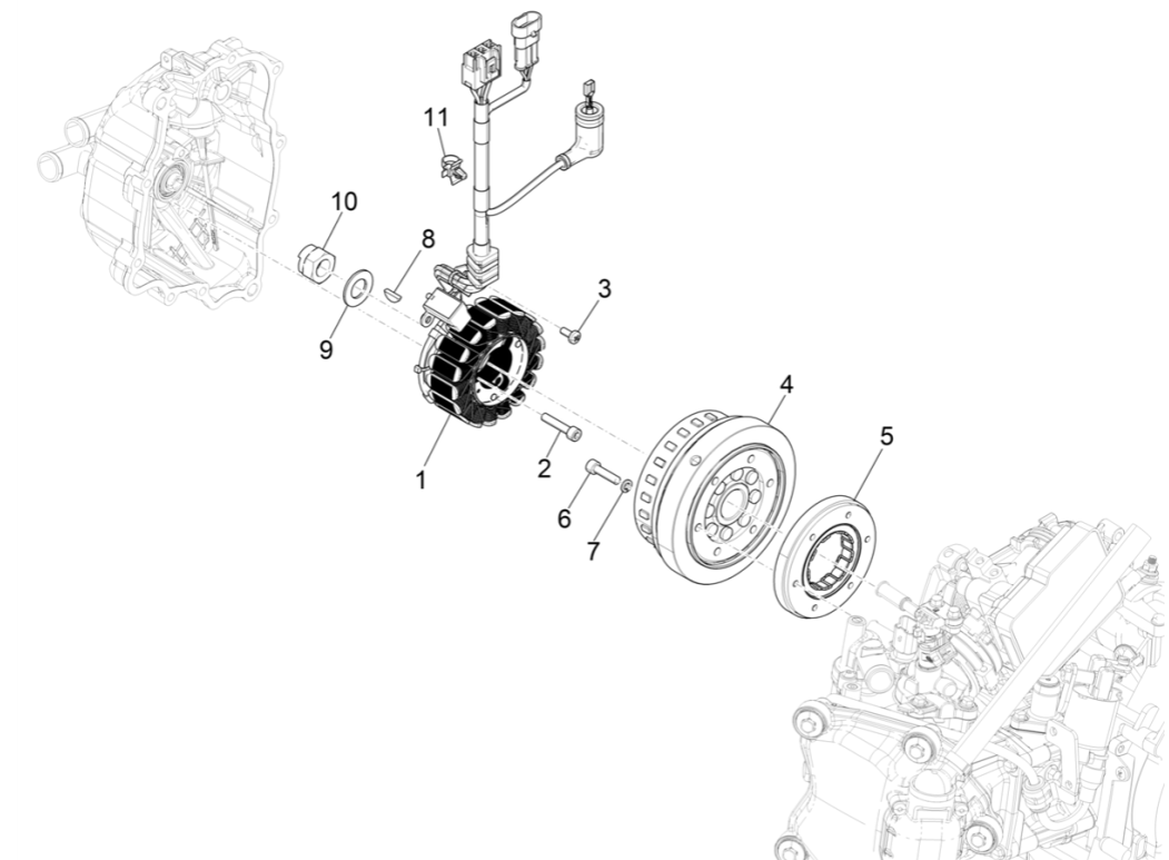 Ontsteking - Stator - Vliegwiel Piaggio Beverly 300 HPE 4V ABS Euro 5 2021-2022