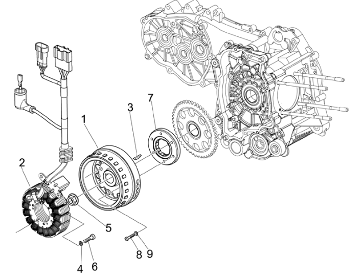 Ontsteking - Stator - Vliegwiel Piaggio Beverly 500 Euro 3 2007-2012