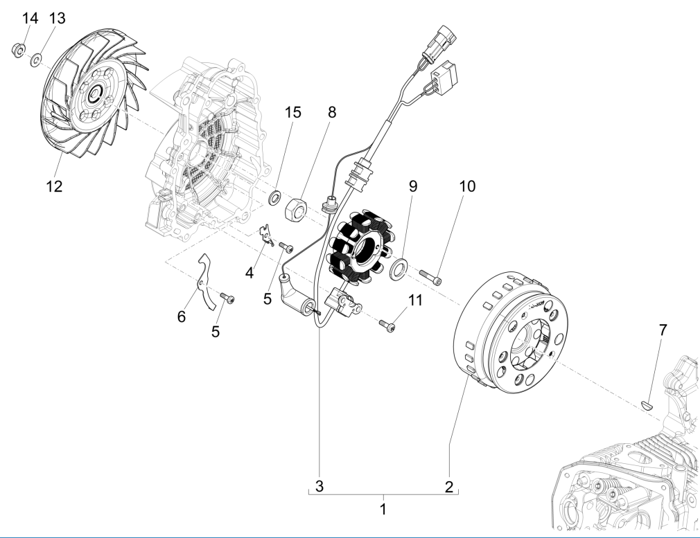 Ontsteking - Stator - Vliegwiel Vespa Sprint 125 3V IE ABS