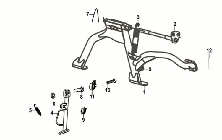 Middenstandaard - Zijstandaard Sym Fiddle IV 50 Euro 5