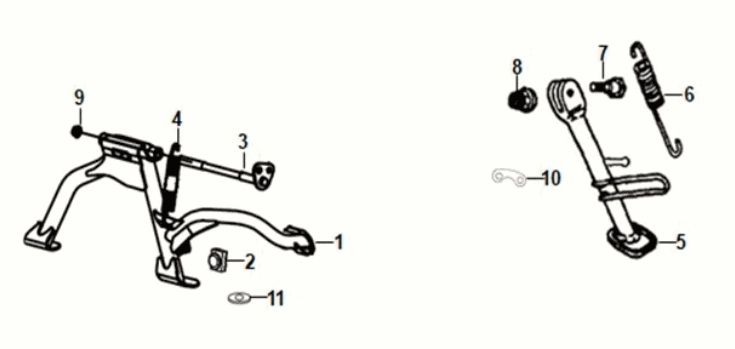 Main Stand - Kick Starter Arm Sym Orbit III 125I E5