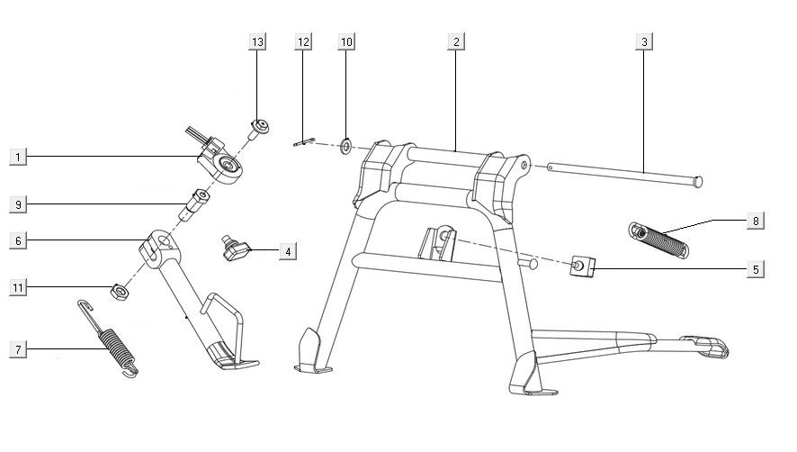 Main stand assy/side Kymco Filly 50 E5+