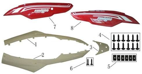 Motorschermen - Zijskirts AGM Fly zwart