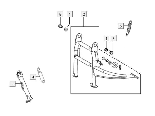 Middenstandaard - Zijstandaard Kymco People One 125i