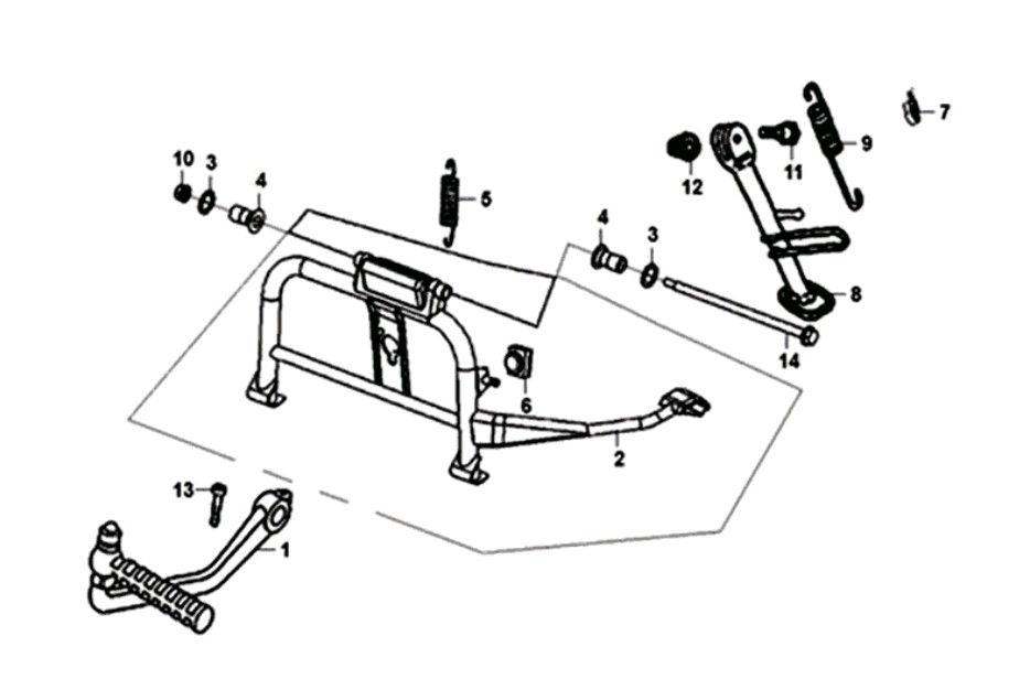 Middenstandaard - Zijstandaard - Kickstartpedaal Sym Symphony ST Euro 4