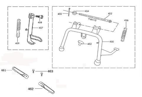 Middenstandaard - Zijstandaard China Joy / Legend